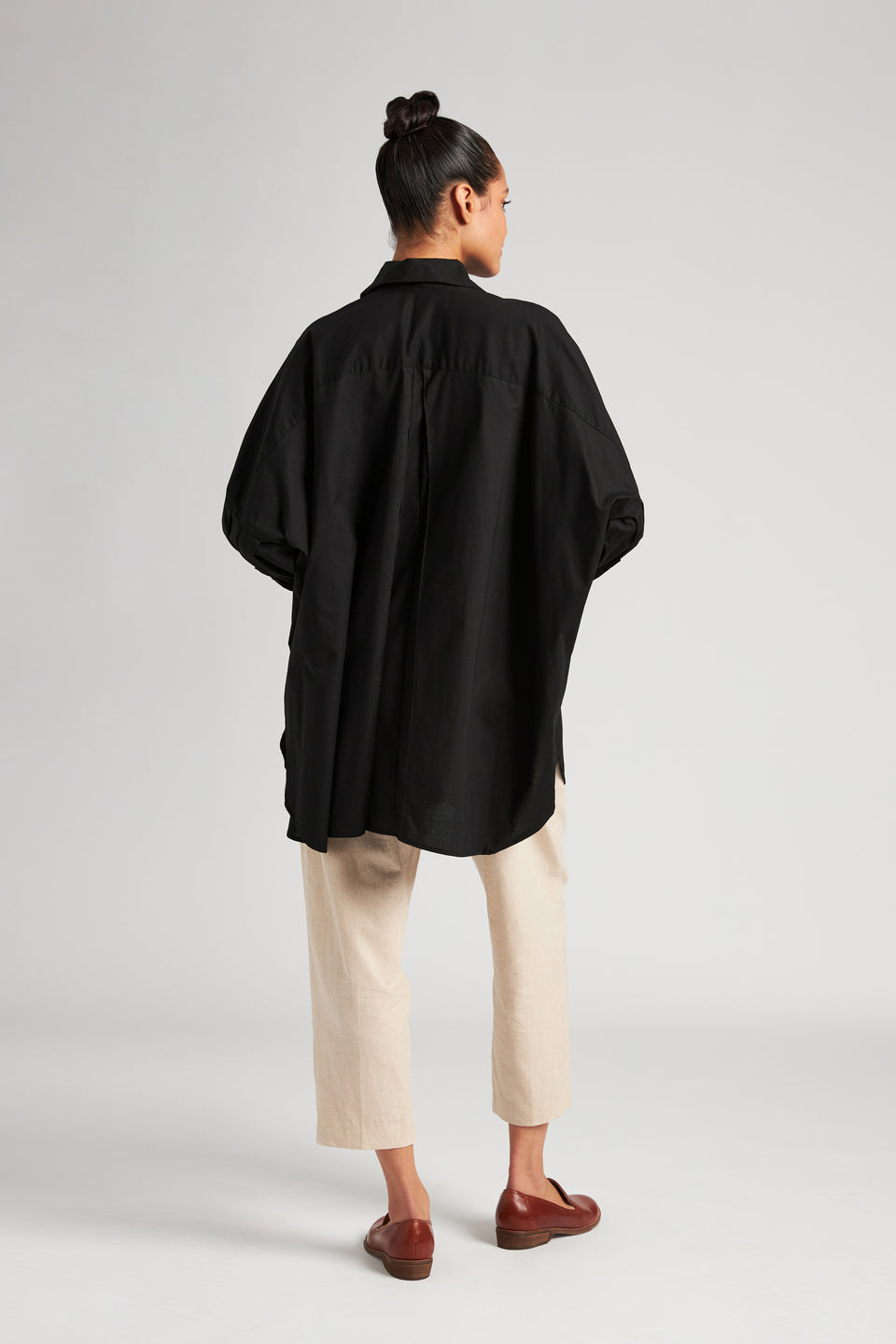 Organic Cotton Smock Blouse | Black