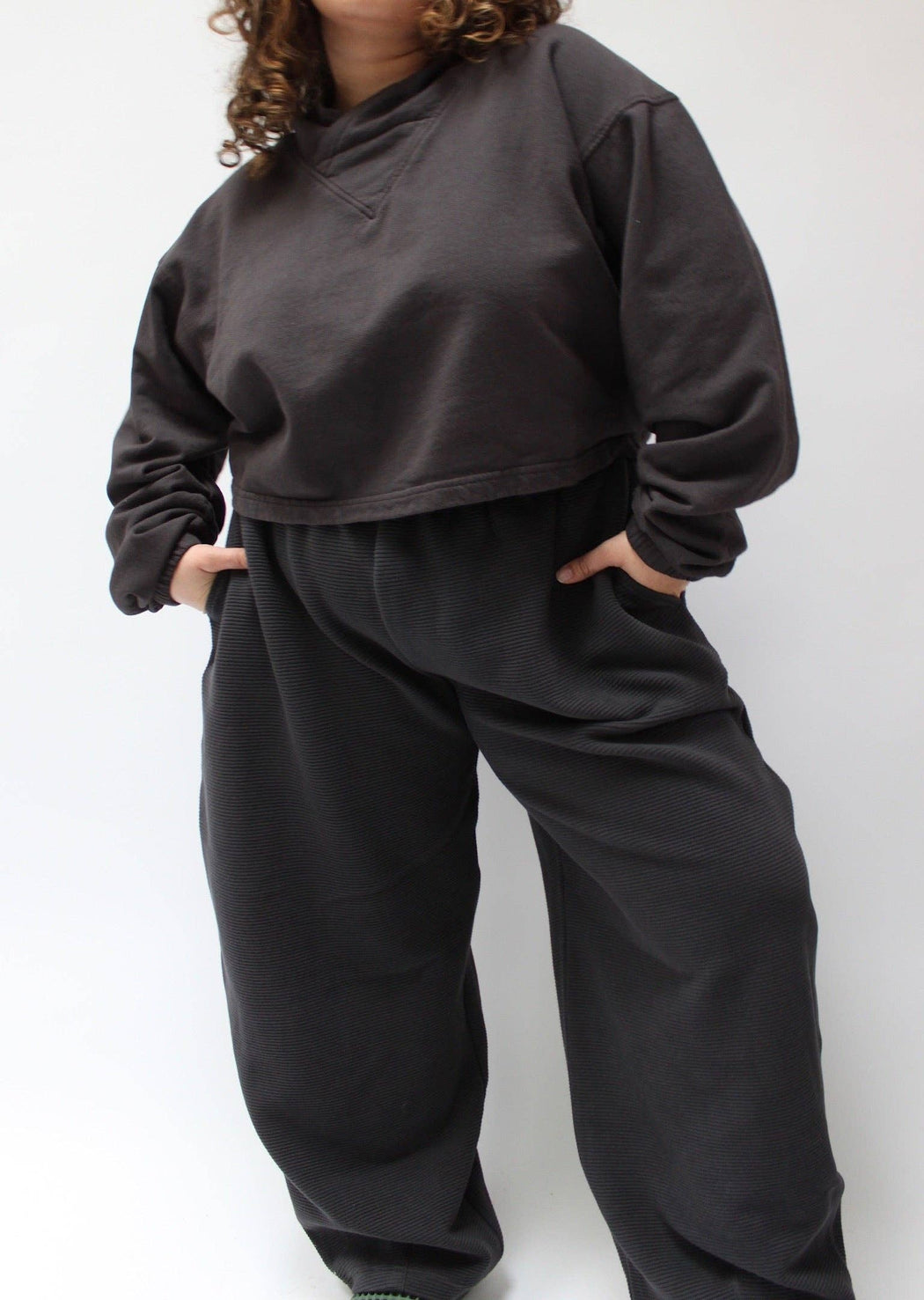 Na Nin | Camden Rippled Cotton Curve Pant | Faded Black | Plus Size | Hazel & Rose | Minneapolis