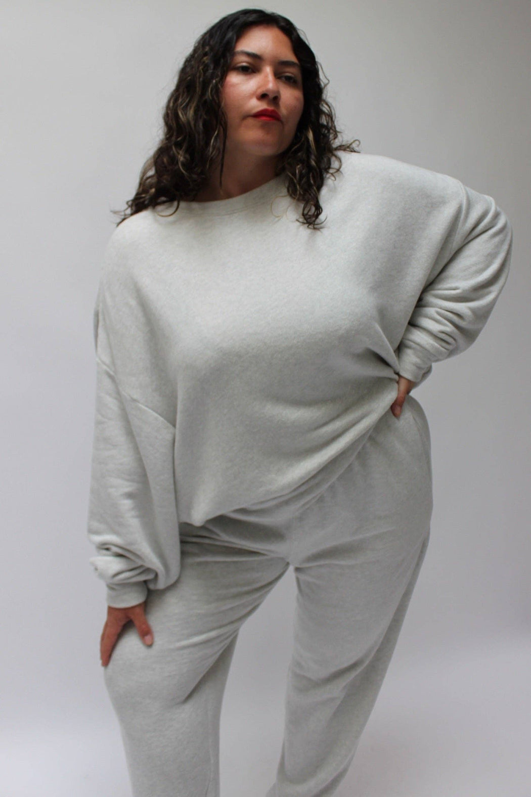 Na Nin | Margot Cotton Modal Cropped Sweatshirt | Dove | Plus Size | Hazel & Rose | Minneapolis