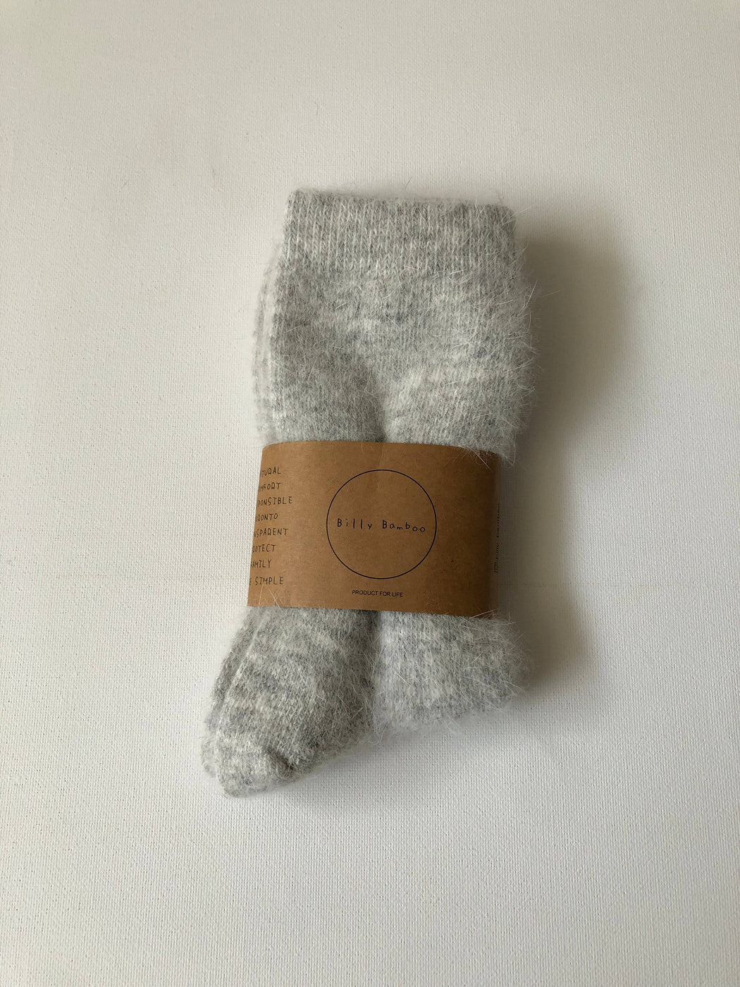 FLUFFY ANGORA SOCKS | Light gray