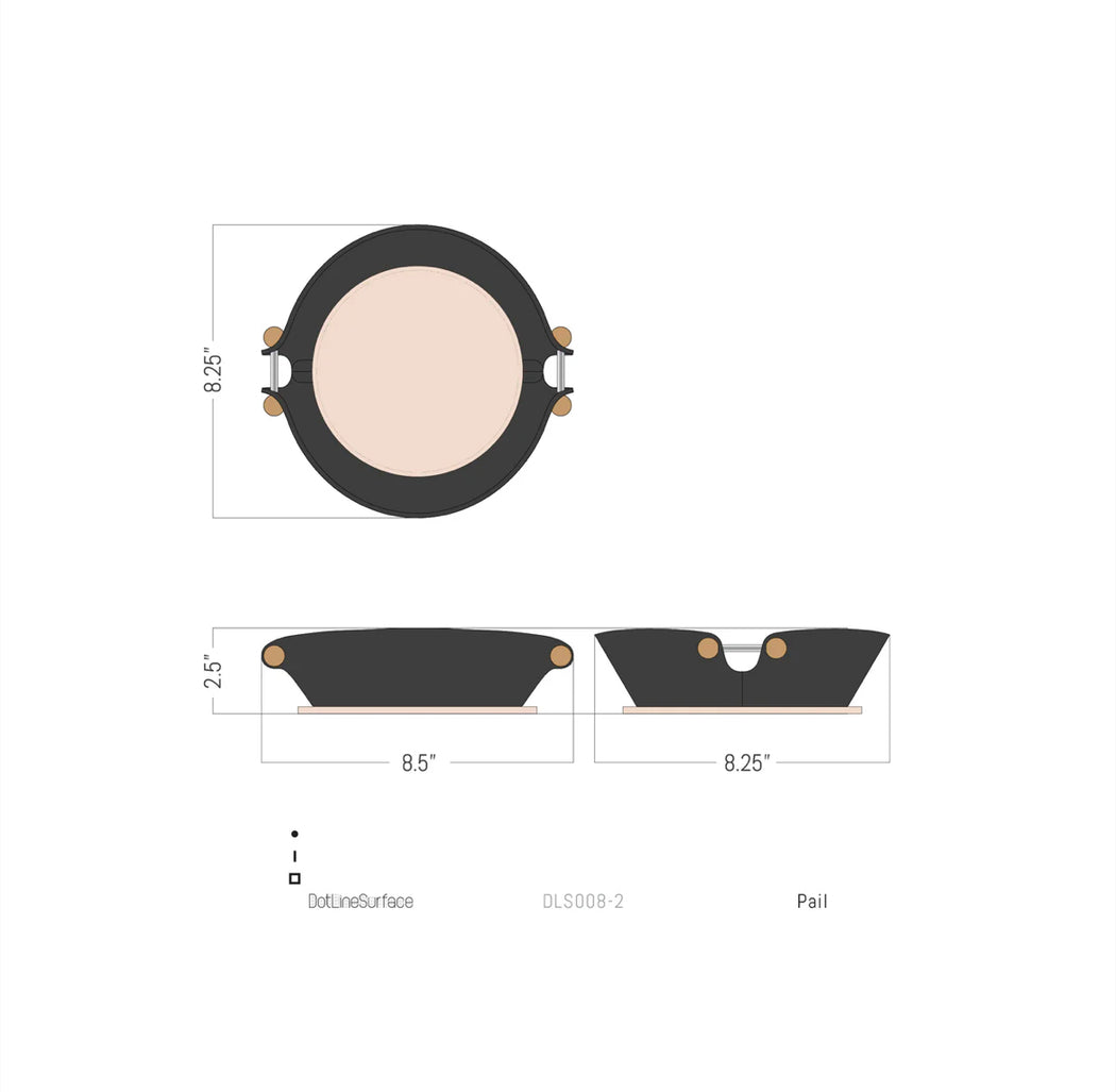 Dotlinesurace | Pail Tray | Graphite | Hazel & Rose | Minneapolis