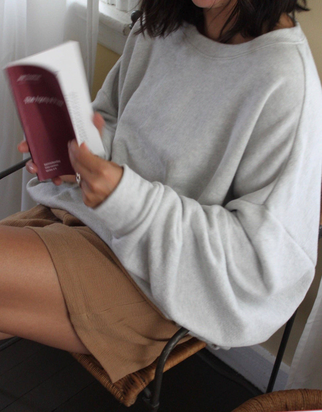 Na Nin | Margot Cotton Modal Cropped Sweatshirt | Dove | Plus Size | Hazel & Rose | Minneapolis