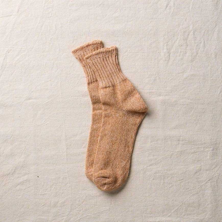 Washi Organic Cotton Ribbed Socks | Brown