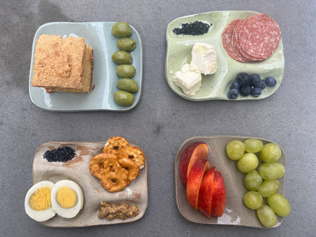 Ceramic Snack Plate | Light blue