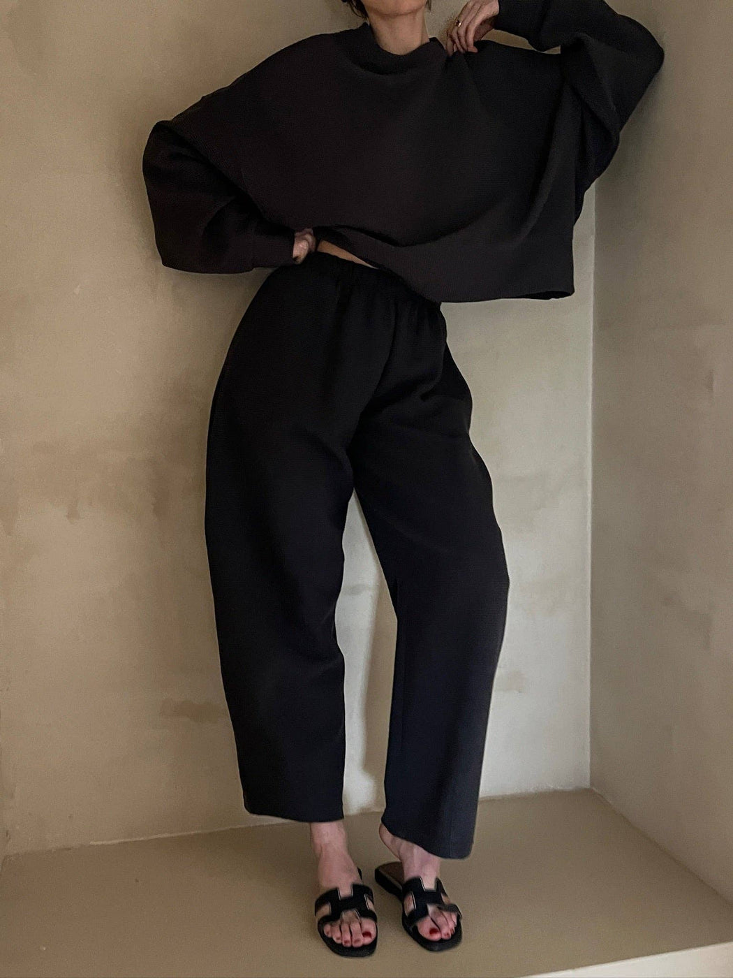 Na Nin | Camden Rippled Cotton Curve Pant | Faded Black | Plus Size | Hazel & Rose | Minneapolis