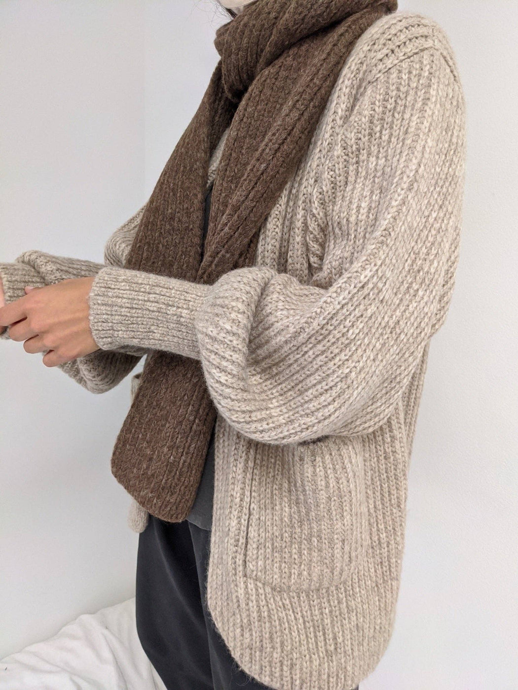 CeCe Knitted Alpaca Scarf | Umber