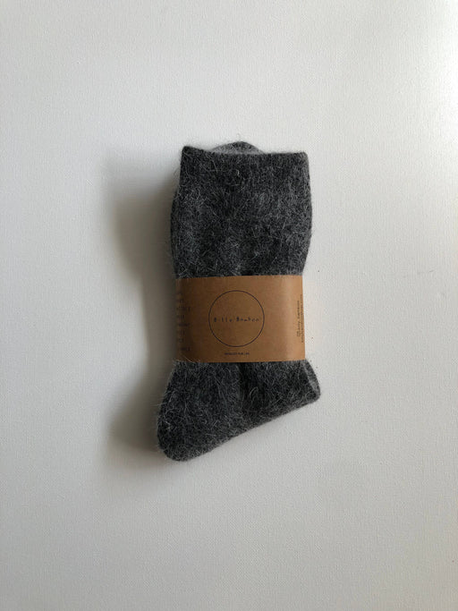 FLUFFY ANGORA SOCKS | Dark gray