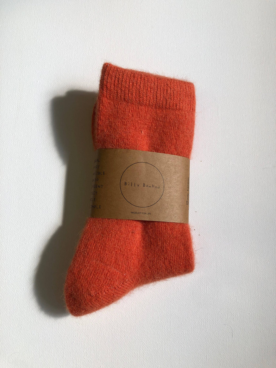 FLUFFY ANGORA SOCKS | Orange Diamond