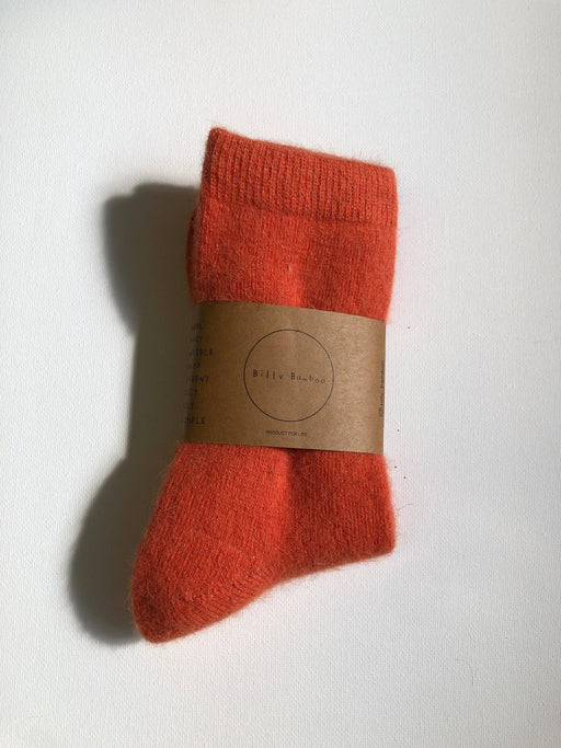 FLUFFY ANGORA SOCKS | Orange Diamond