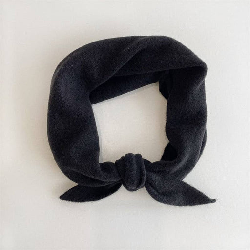 FUZZY WOOL CRAVAT SCARF | Black