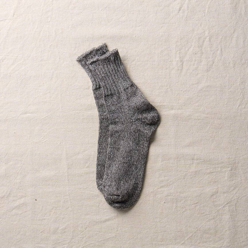 Washi Organic Cotton Ribbed Socks | Natural Black