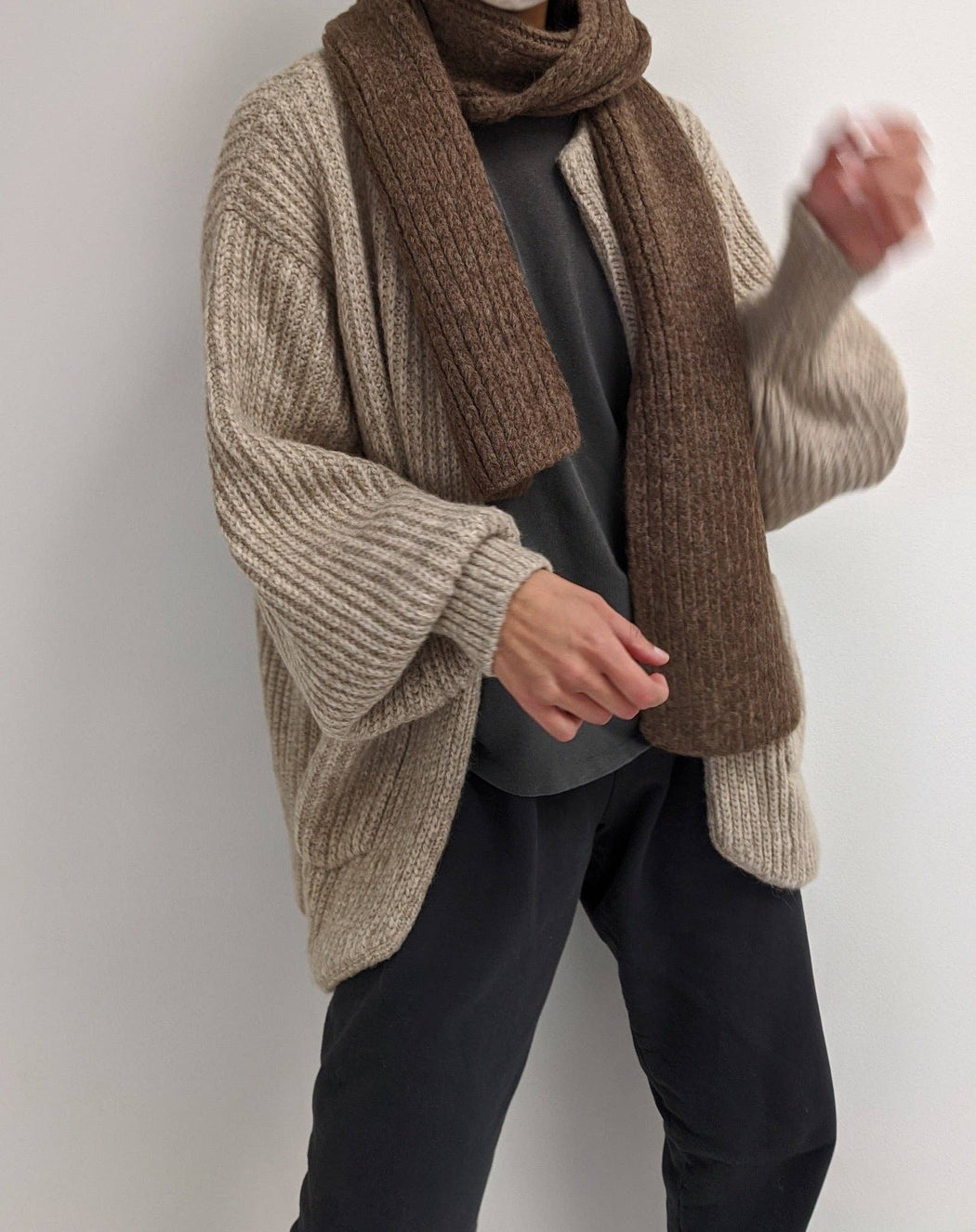 CeCe Knitted Alpaca Scarf | Umber