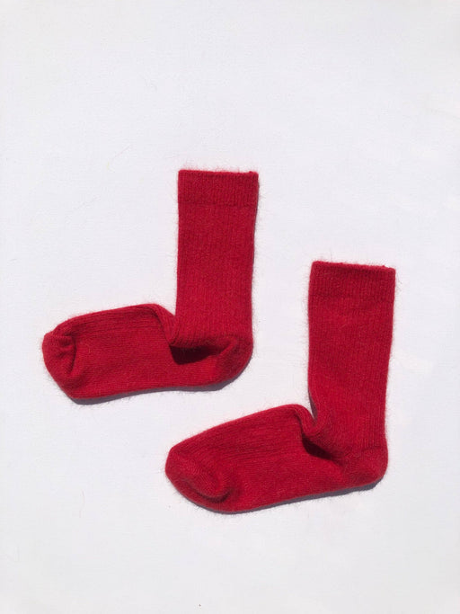 ANGORA WOOL SOCKS | Red Coral