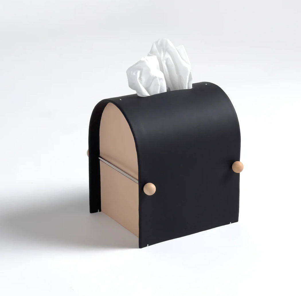 Dotlinesurace | Arch Tissue Box Cover | Graphite | Hazel & Rose | Minneapolis