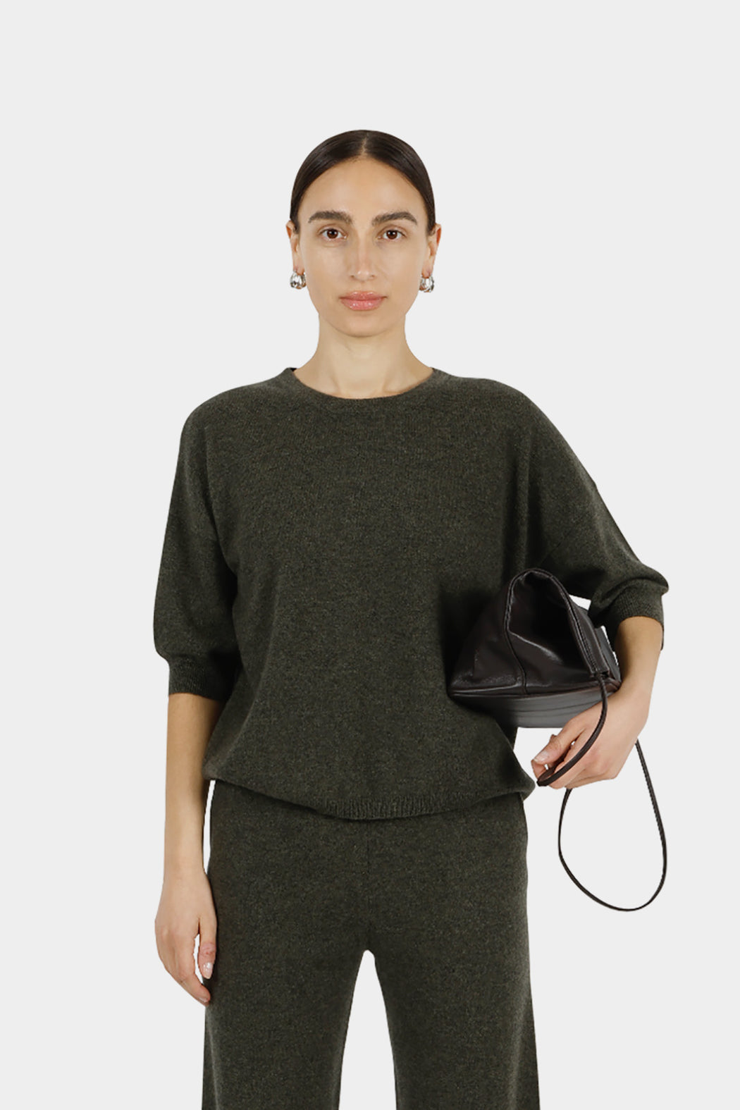 Modern Weaving | Cashmere Boyfriend Tee | Olive Melange | Hazel & Rose | Minneapolis