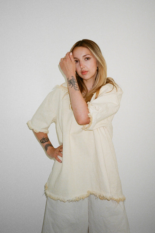 Collar Shirt Dress | Cream