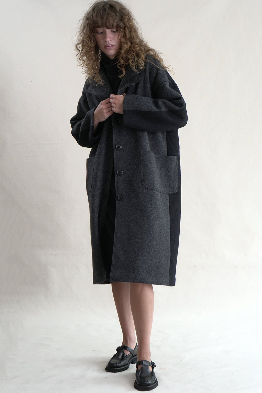 Coming & Going Coat | Black & Charcoal