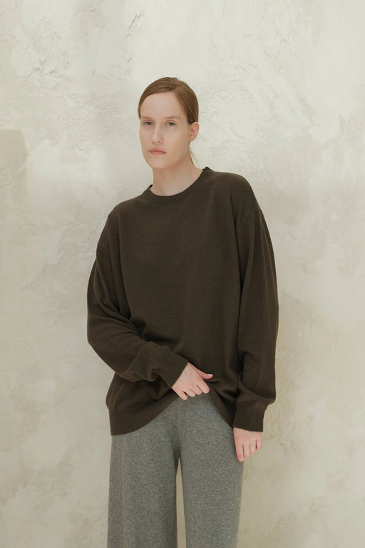 Cashmere Mix Classic Crewneck | Loden