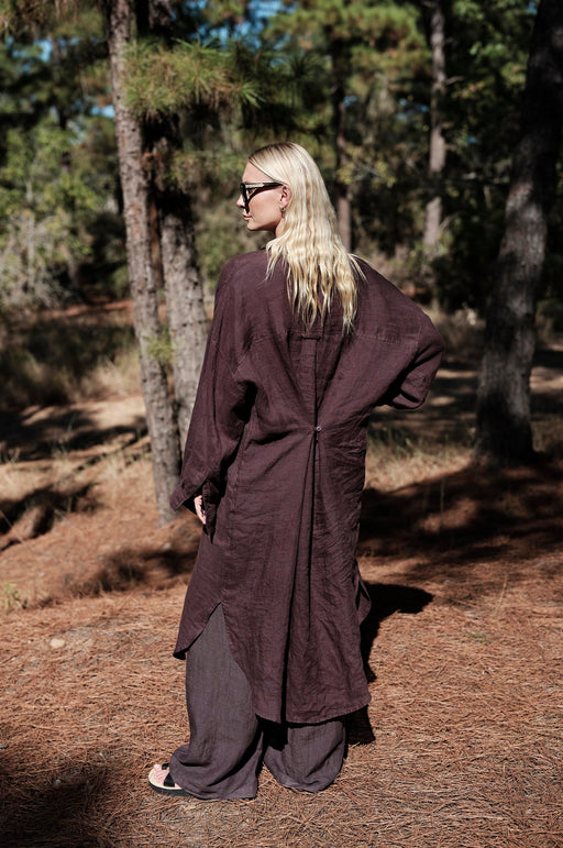 MAMENE | Florence Shirt Dress in Linen | Raisin | Plus Size | Minneapolis | Minnesota