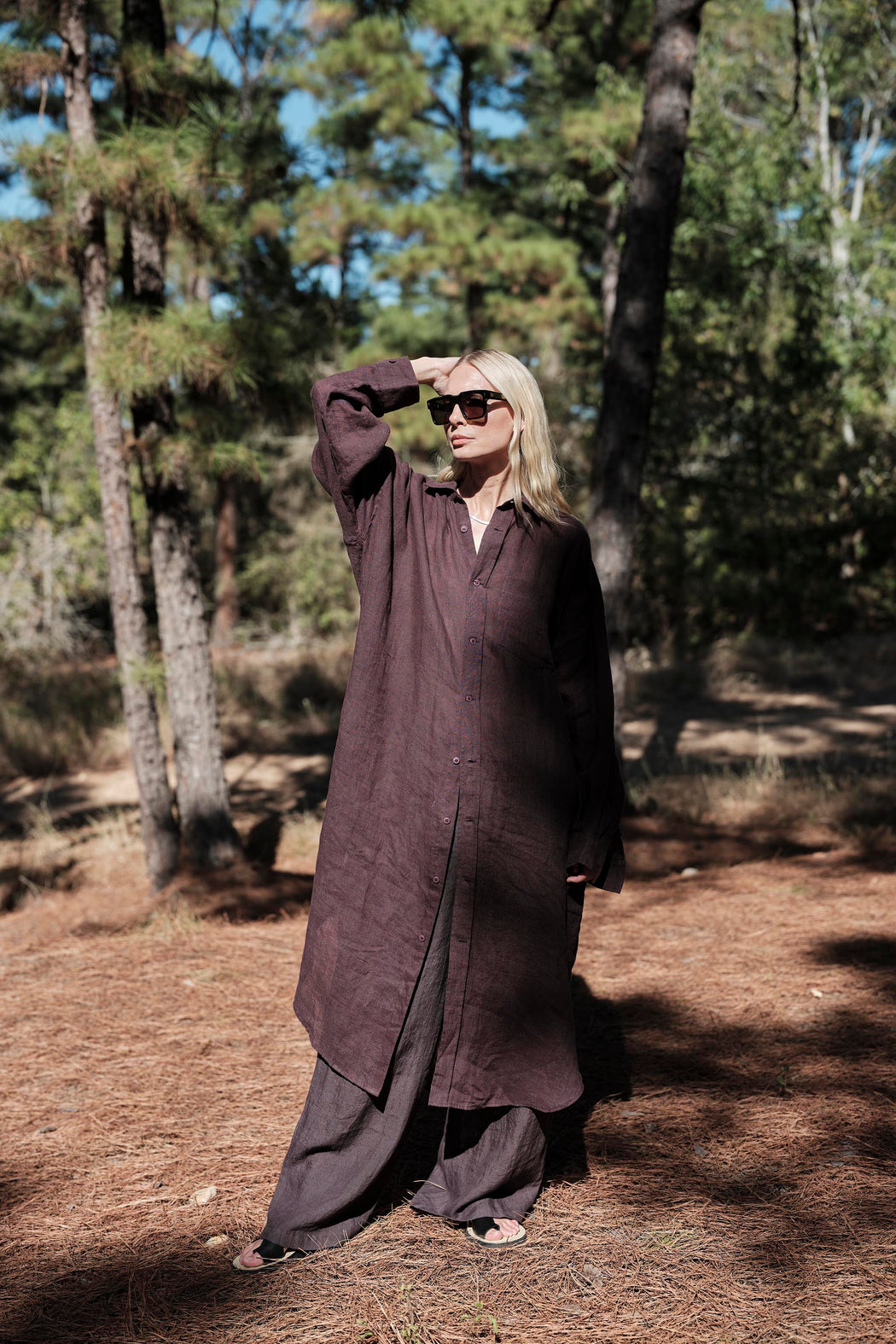 MAMENE | Florence Shirt Dress in Linen | Raisin | Plus Size | Minneapolis | Minnesota