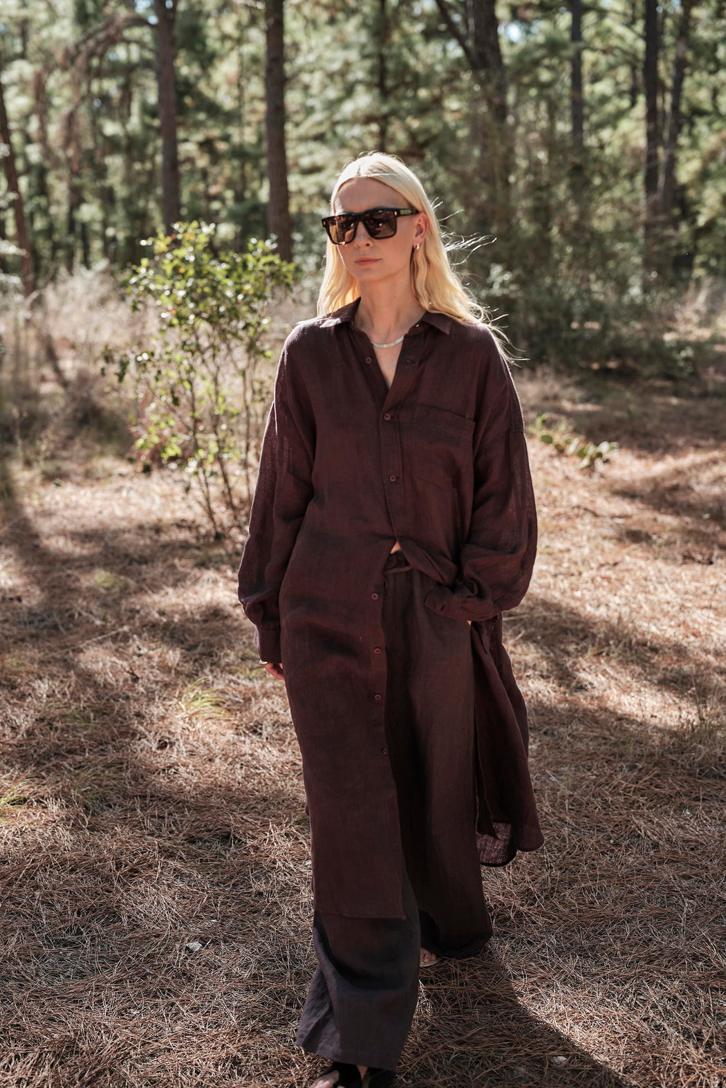 MAMENE | Florence Shirt Dress in Linen | Raisin | Plus Size | Minneapolis | Minnesota