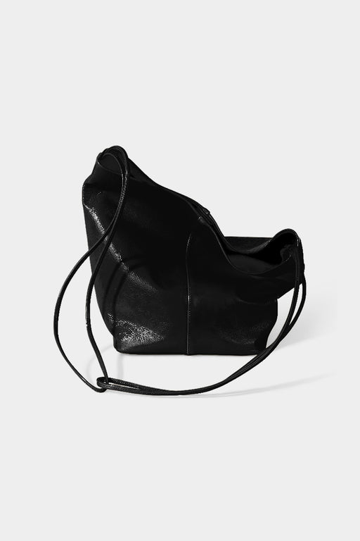 Modern Weaving | Single Strap Crossbody Bag | Glossed Black | Hazel & Rose | Minneapolis