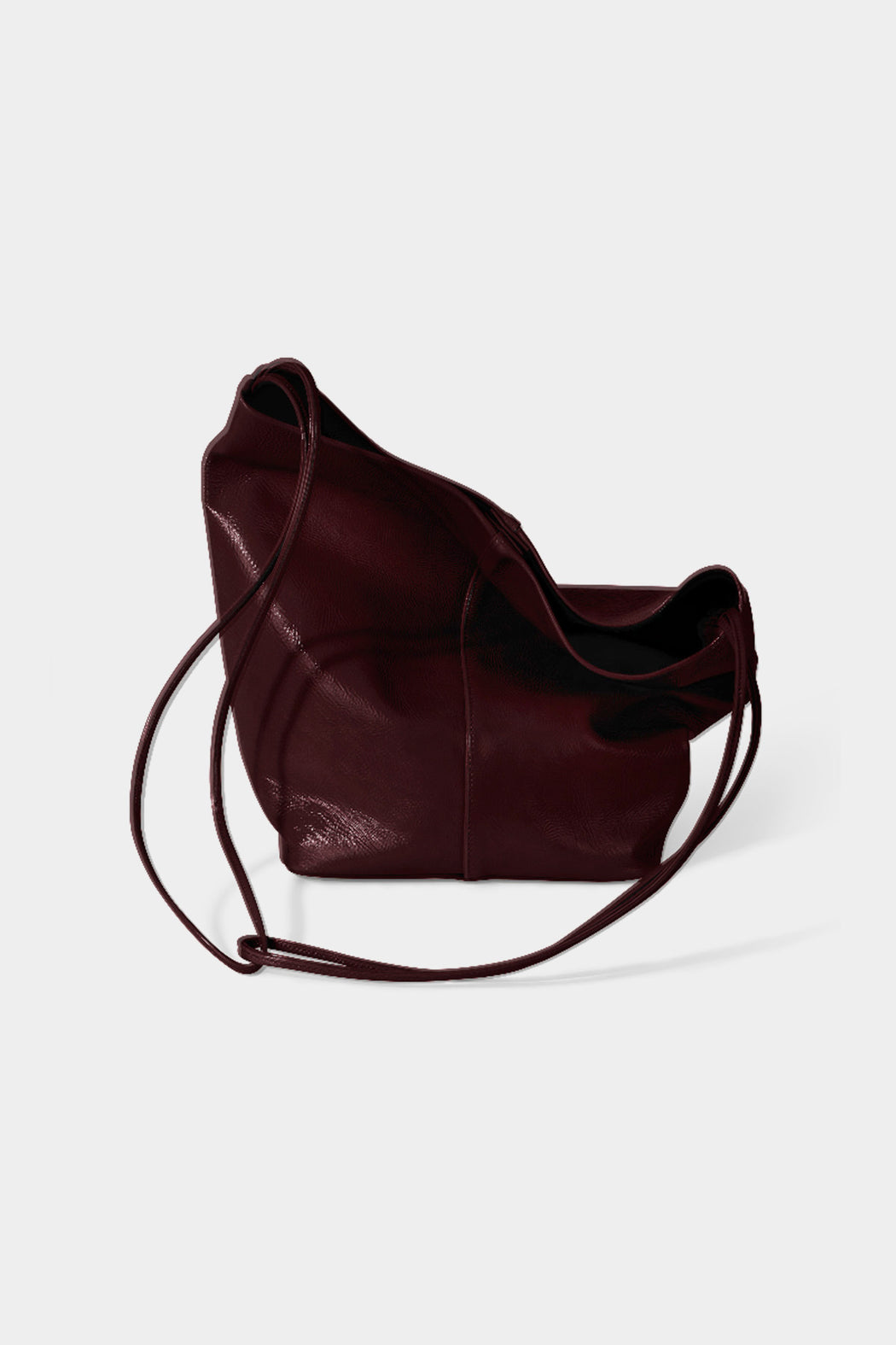 Modern Weaving | Single Strap Crossbody Bag | Glossed Burgundy | Hazel & Rose | Minneapolis