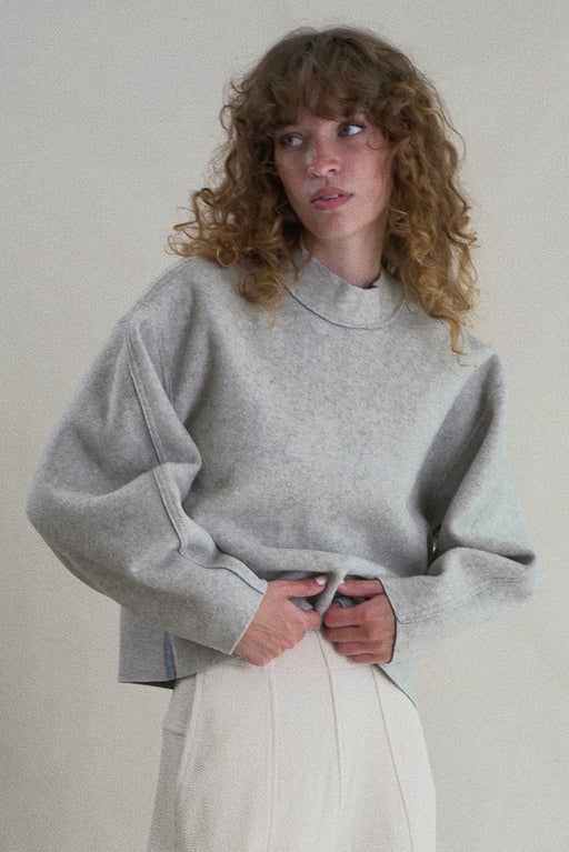 Proche | DOUBLE FACE WOOL PULLOVER | OAT + SKY | Hazel & Rose | Minneapolis