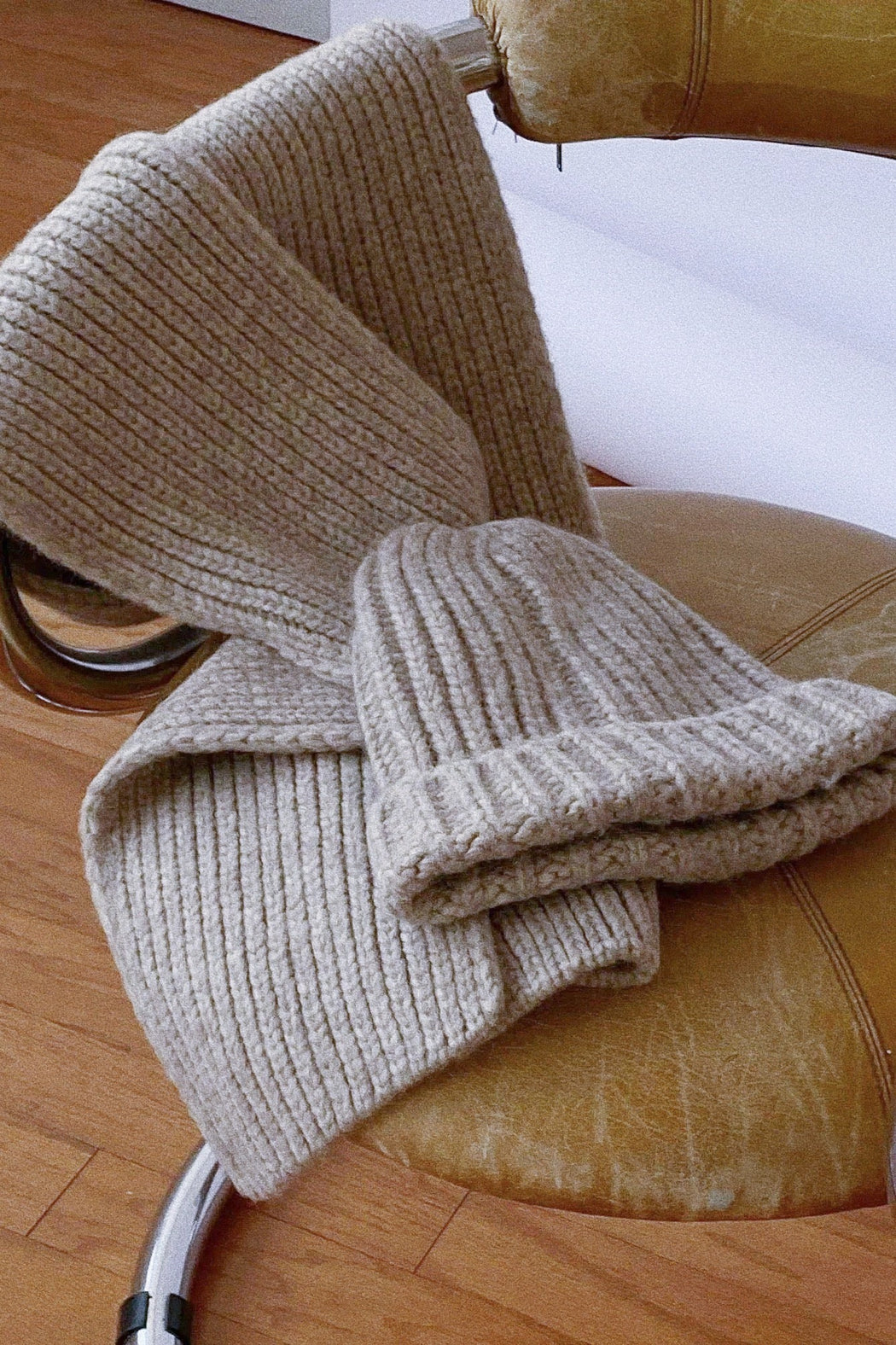 CeCe Knitted Alpaca Scarf | Oat