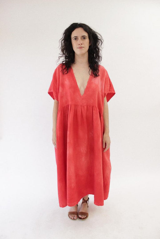 The Deep V Dress | Dyed Red