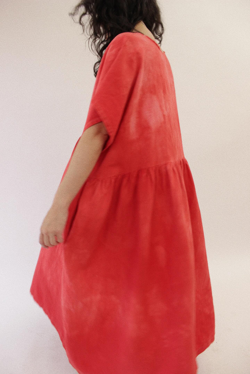 The Deep V Dress | Dyed Red