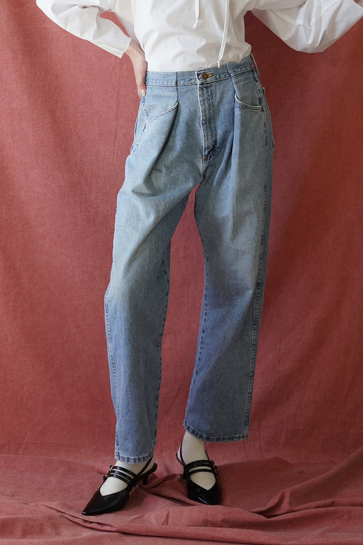 UPCYCLED FRONT PLEAT DENIM