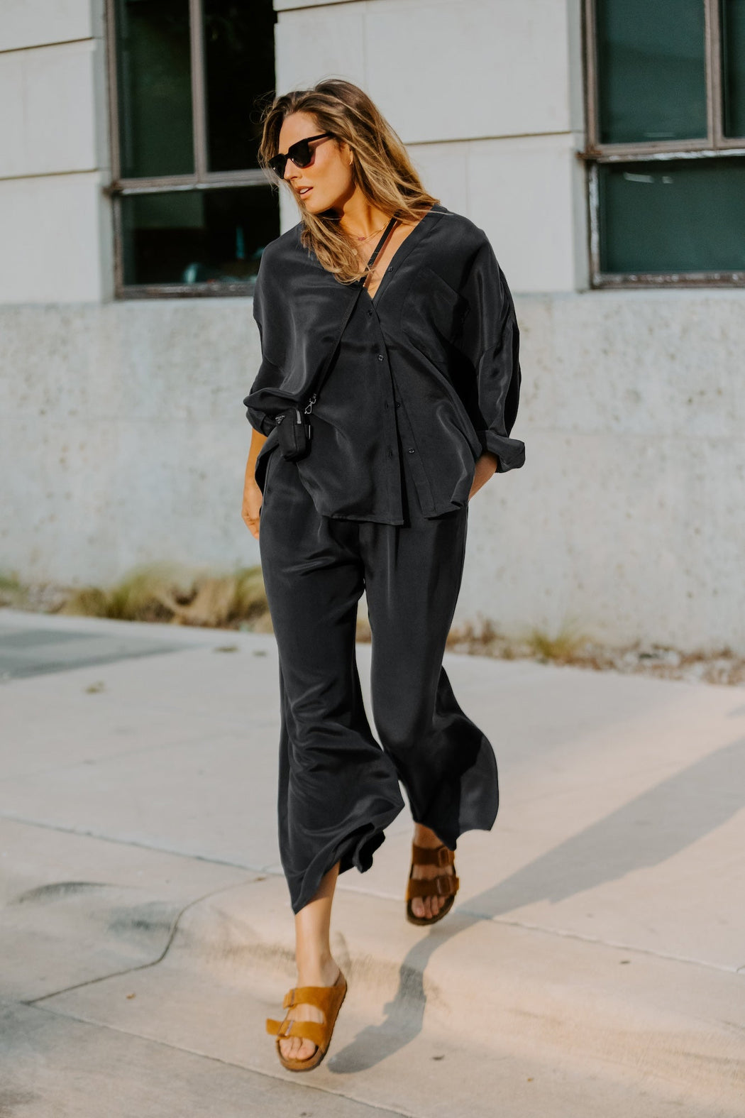 MAMENE | Sand Washed Silk Shirt | Black | Plus Size | Minneapolis | Minnesota