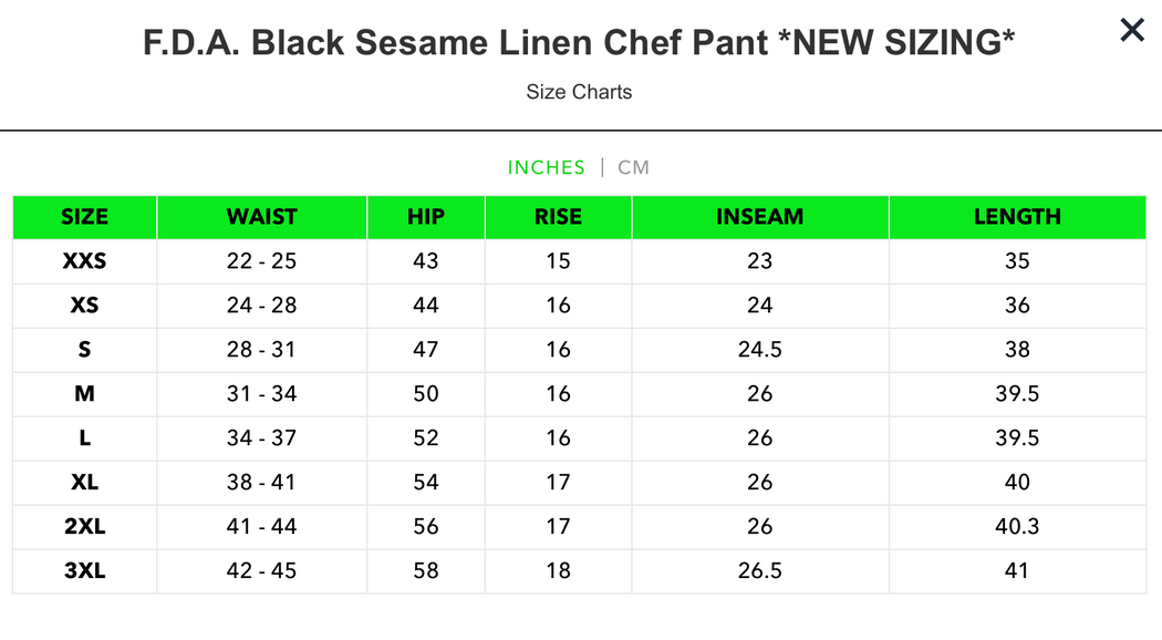 F. D. A. Linen Chef Pants | Black Sesame