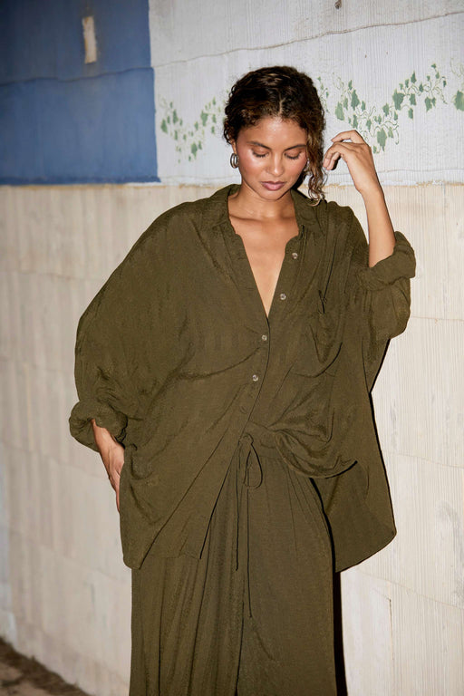 MAMENE | Cocoon Shirt in Viscose | Olive | Plus Size | Minneapolis | Minnesota