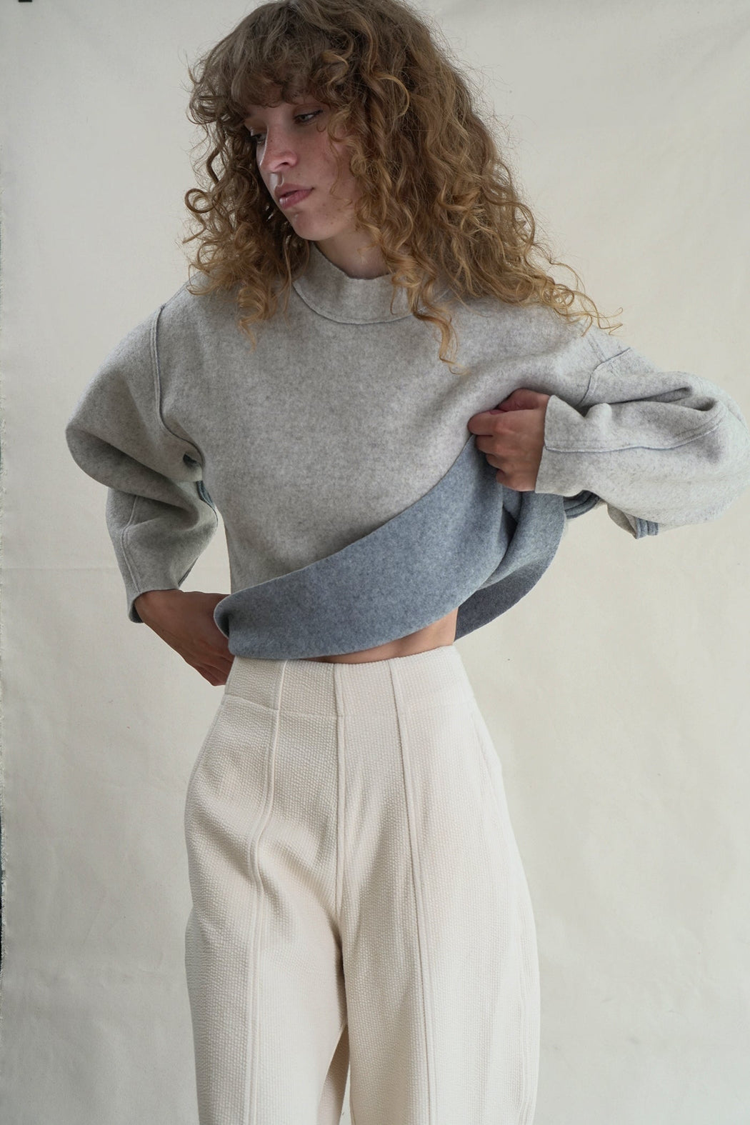 Proche | DOUBLE FACE WOOL PULLOVER | OAT + SKY | Hazel & Rose | Minneapolis