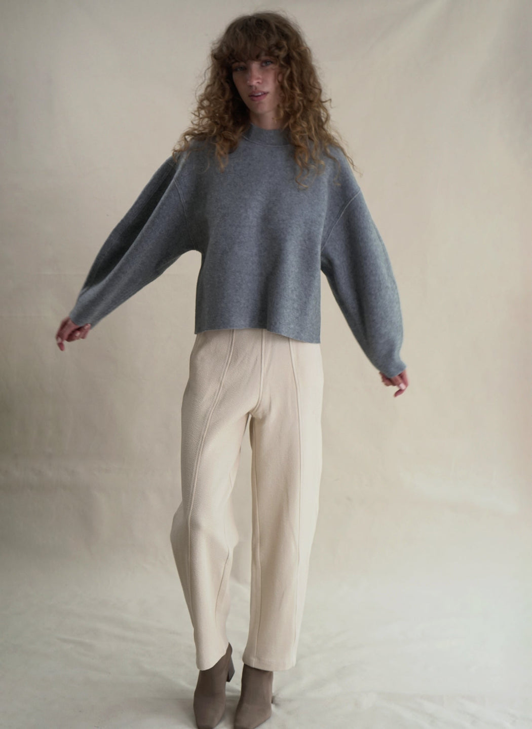 Proche | DOUBLE FACE WOOL PULLOVER | OAT + SKY | Hazel & Rose | Minneapolis