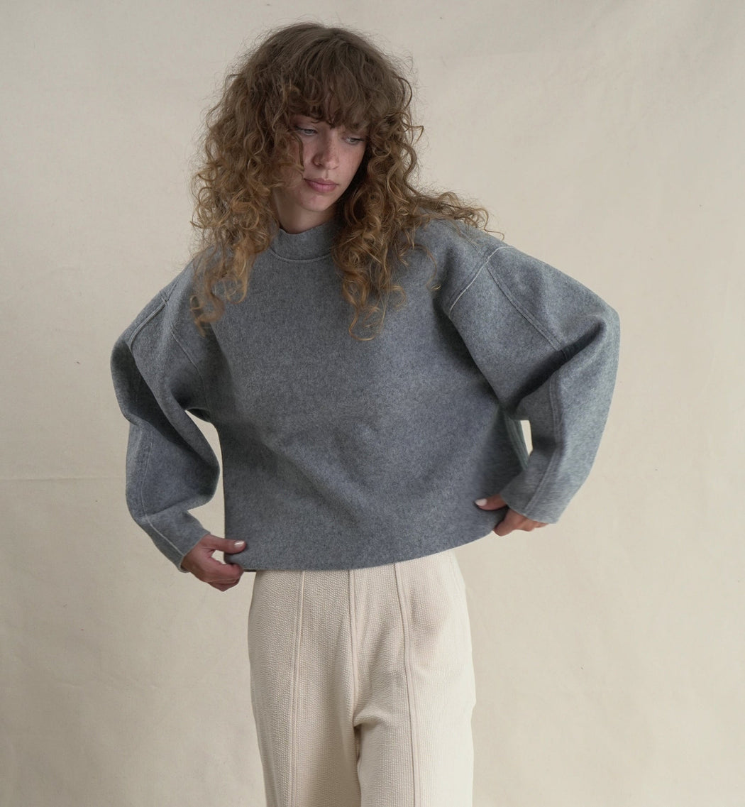 Proche | DOUBLE FACE WOOL PULLOVER | OAT + SKY | Hazel & Rose | Minneapolis