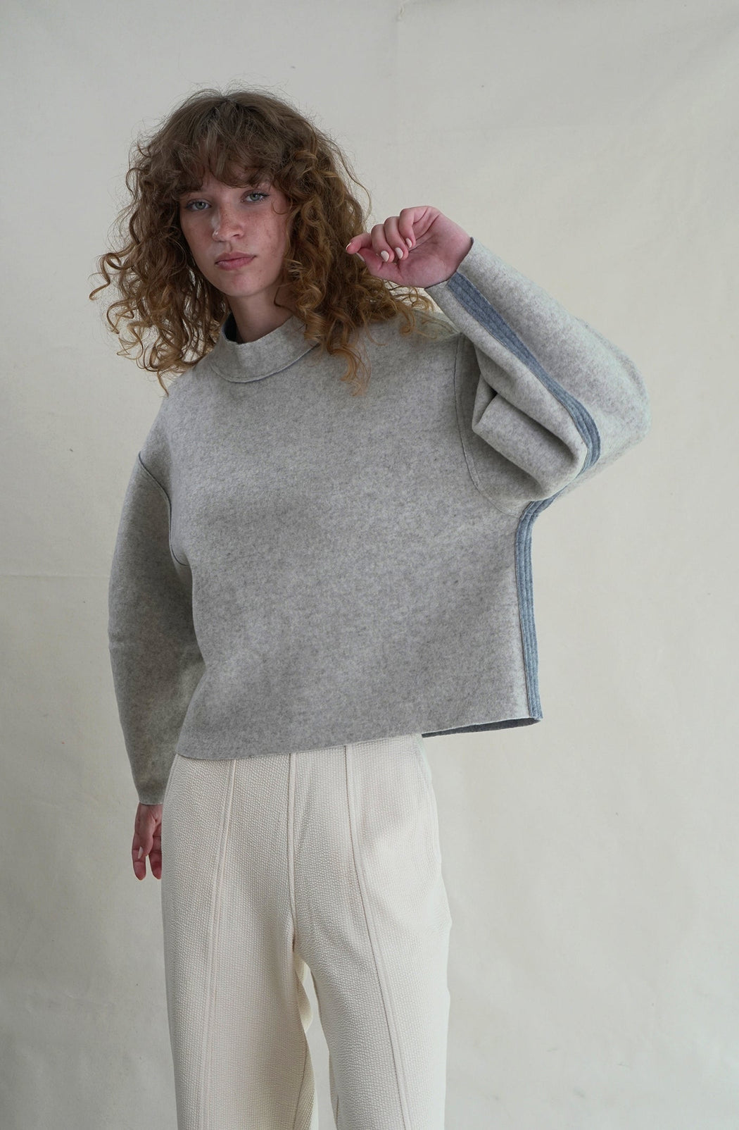 Proche | DOUBLE FACE WOOL PULLOVER | OAT + SKY | Hazel & Rose | Minneapolis