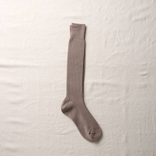 Organic Cotton Ribbed Knee Socks | Taupe