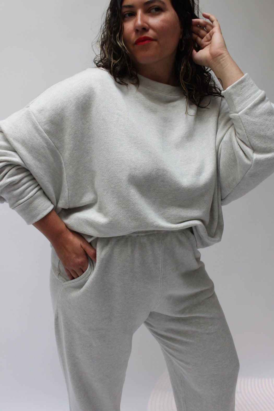 Margot Cotton Modal Cropped Sweatshirt | Dove