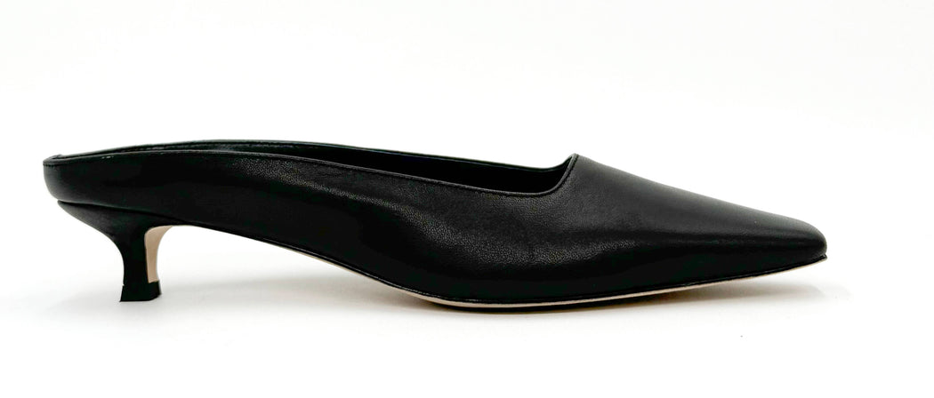 Mona Square Toe Kitten Heel | Black