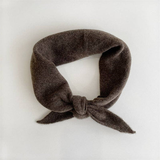 FUZZY WOOL CRAVAT SCARF | Brown