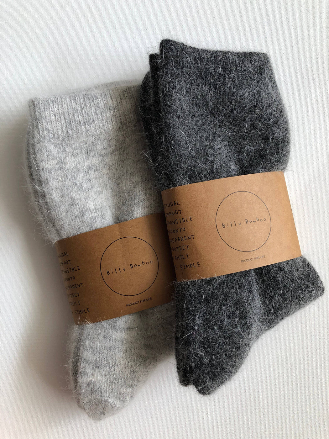 FLUFFY ANGORA SOCKS | Dark gray