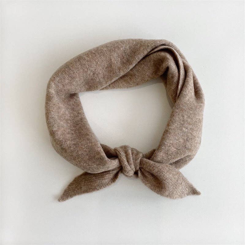 FUZZY WOOL CRAVAT SCARF | Mushroom