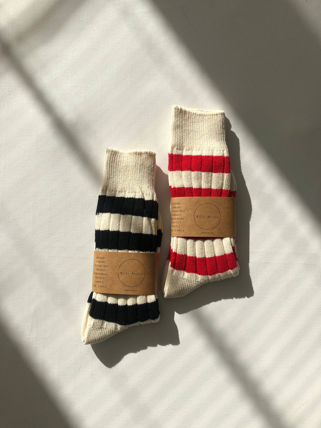 STRIPE HIGH SOCKS | Black & Off White