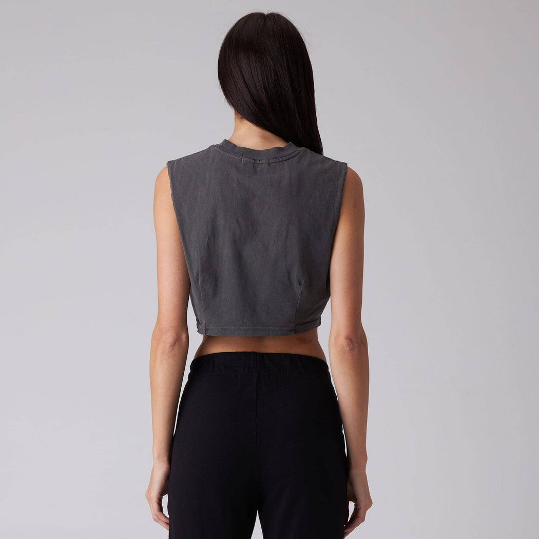 CROP DART MUSCLE TANK | STEEL GREY