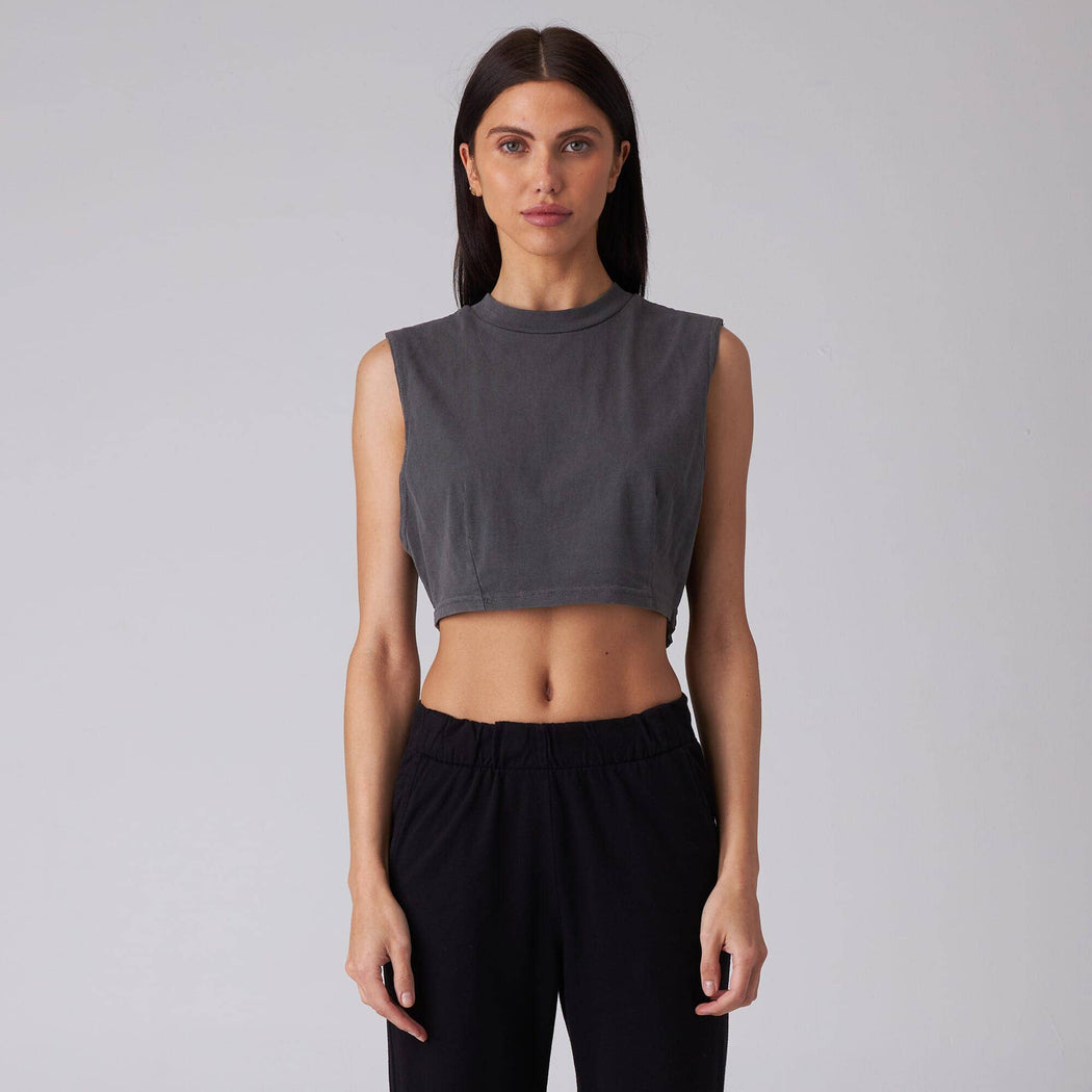 CROP DART MUSCLE TANK | STEEL GREY